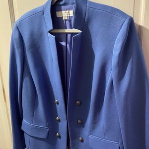 Tahari Periwinkle Notched Collar Suit Jacket